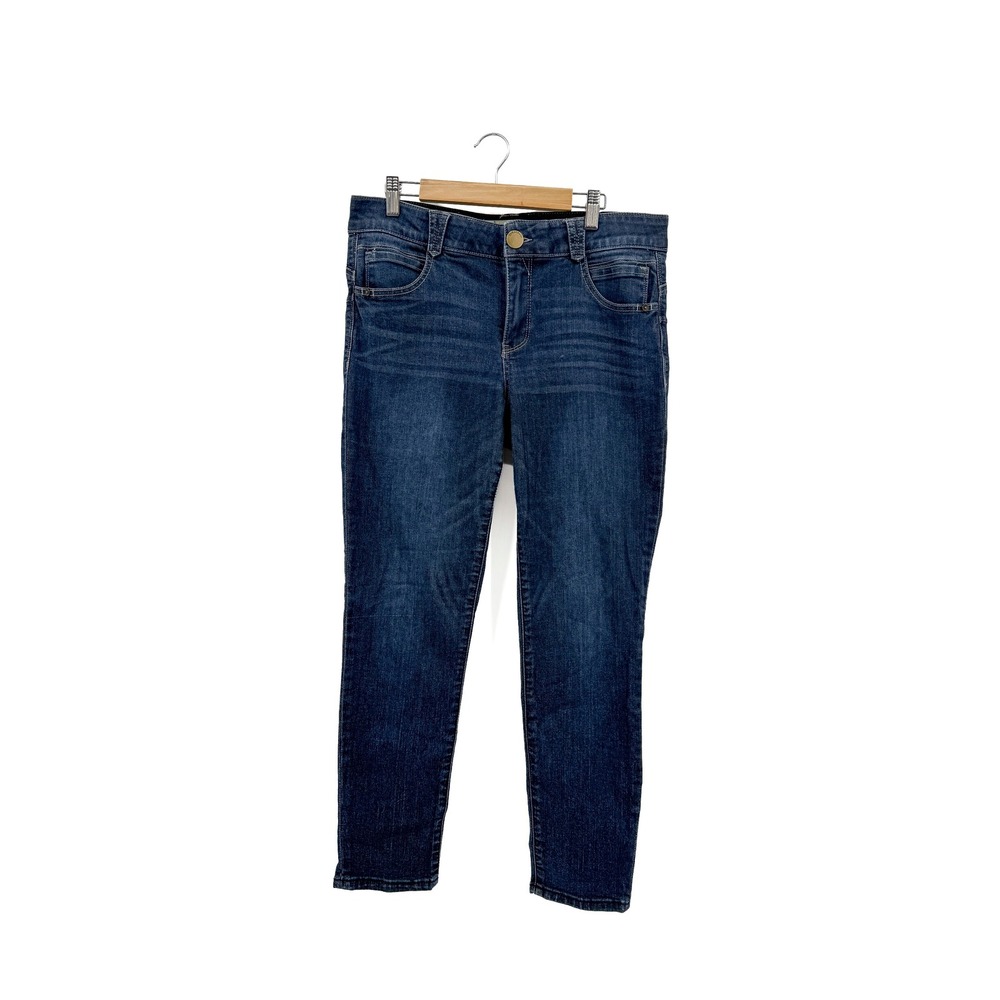 Democracy Jeans Women 10 Blue Ab"solution Skinny Ankle Stretch Dark Wash Denim